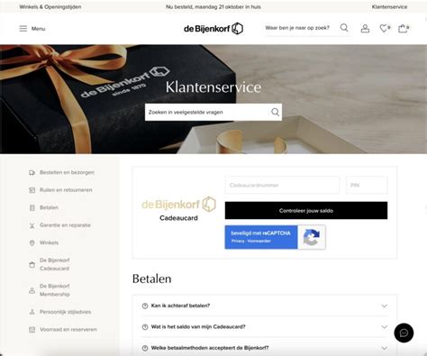 bijenkorf cadeaucard saldo